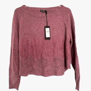 NWT Anthropologie Troubadour Cashmere Wool Pointelle Pullover Sweater L